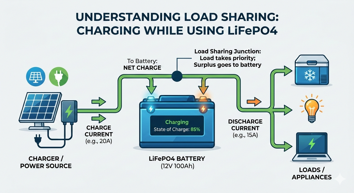 Can You Charge a LiFePO4 Battery While Using It? 1 charge lifepo4 battery while using diagram Can You Charge a LiFePO4 Battery While Using It?