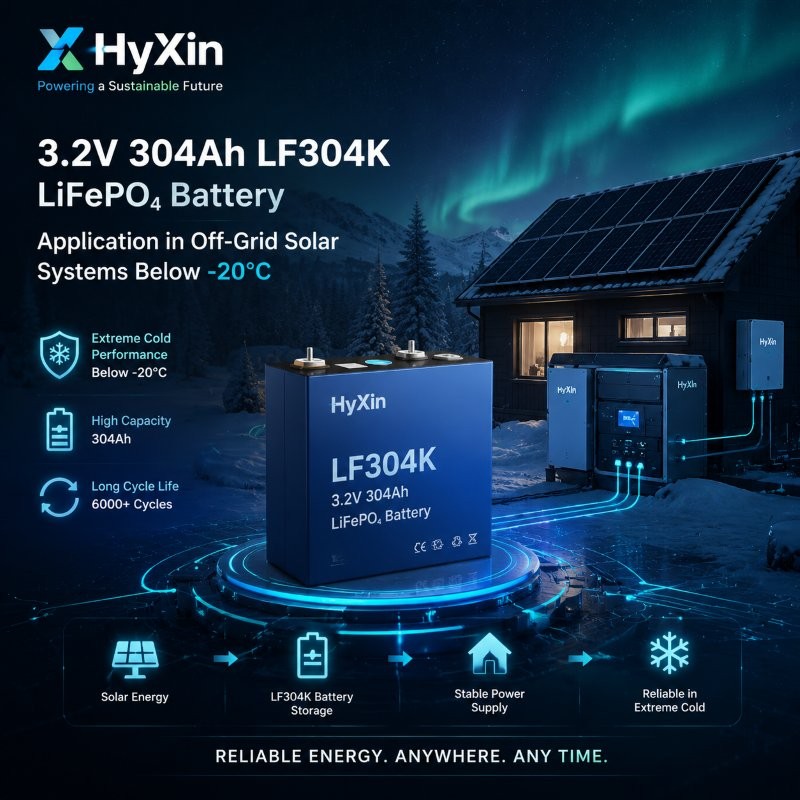 20° Investigating the Application of 3.2V 304Ah LF304K LiFePO4 Cells in Off-Grid Solar Systems Below -20°C